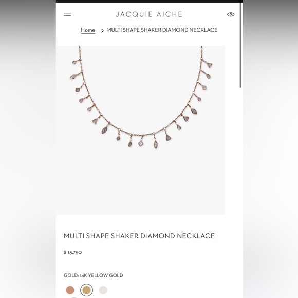 ❗️SOLD❗️$13,750 JACQUIE AICHE Diamond Multi Shapes Shaker Necklace 14k YG - Picture 3 of 8